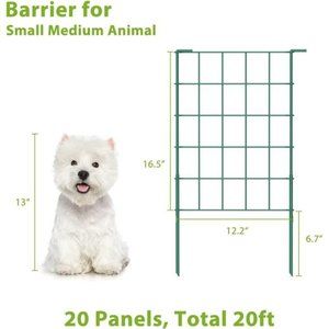 20ft Green Garden Fence for Dog Pet, Fencing Rustproof Metal Wire Panel Border